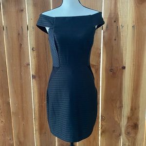 Topshop Black Ribbed Mini Dress